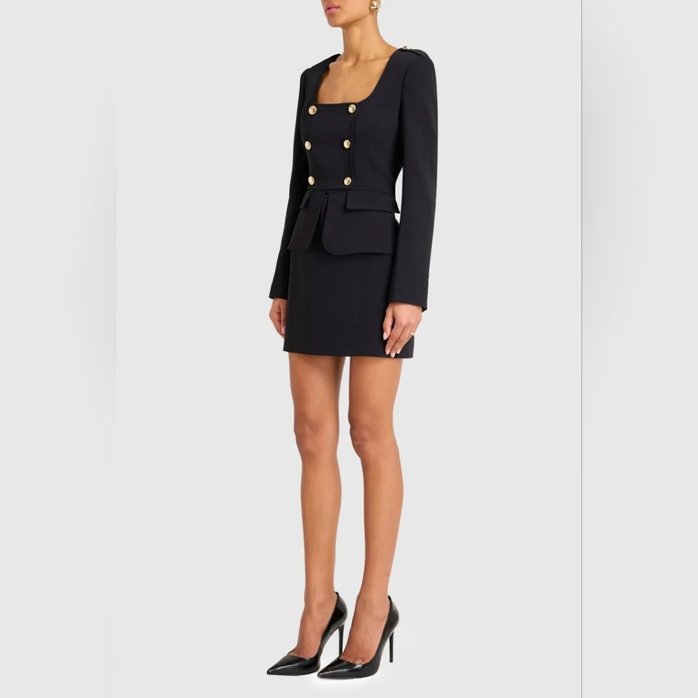 NEW Amanda Uprichard Black Tompkins Dress | Size Medium Retails $282 - Picture 4 of 10